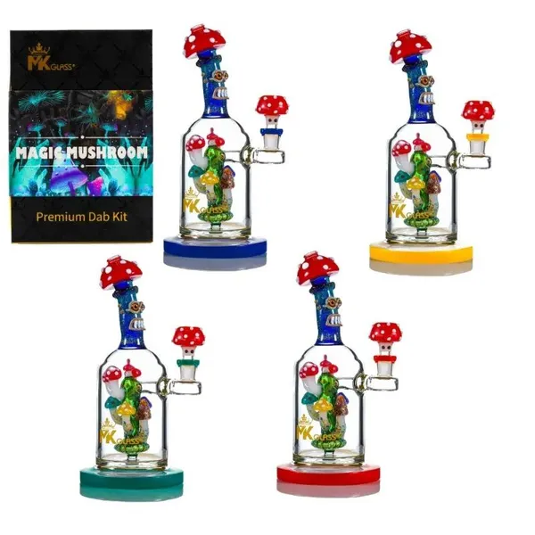 MKGlass MK125 Magic Mushroom Rig 9″ Water Pipe