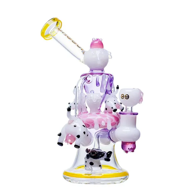 Focus Glass Dairy Cow Hand Pipe & Honey Straw