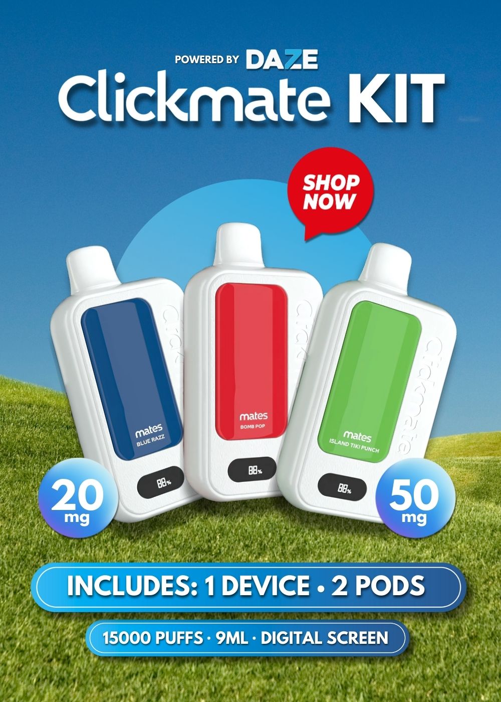 7Daze Clickmate 15K Kit | 5% | Apex Vape Wholesale